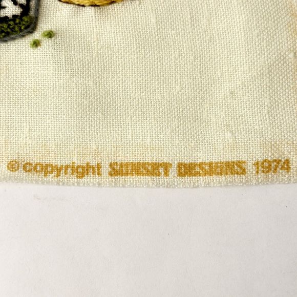 Vintage 1970's Jiffy Stitchery Spices Needlepoint Kit Wool Yarn 5 x 7" Completed - Picture 3 of 5